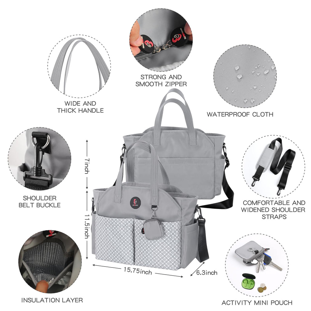 SUPROMOMI diaper tote twin-capacity design fits twins or multiple kids