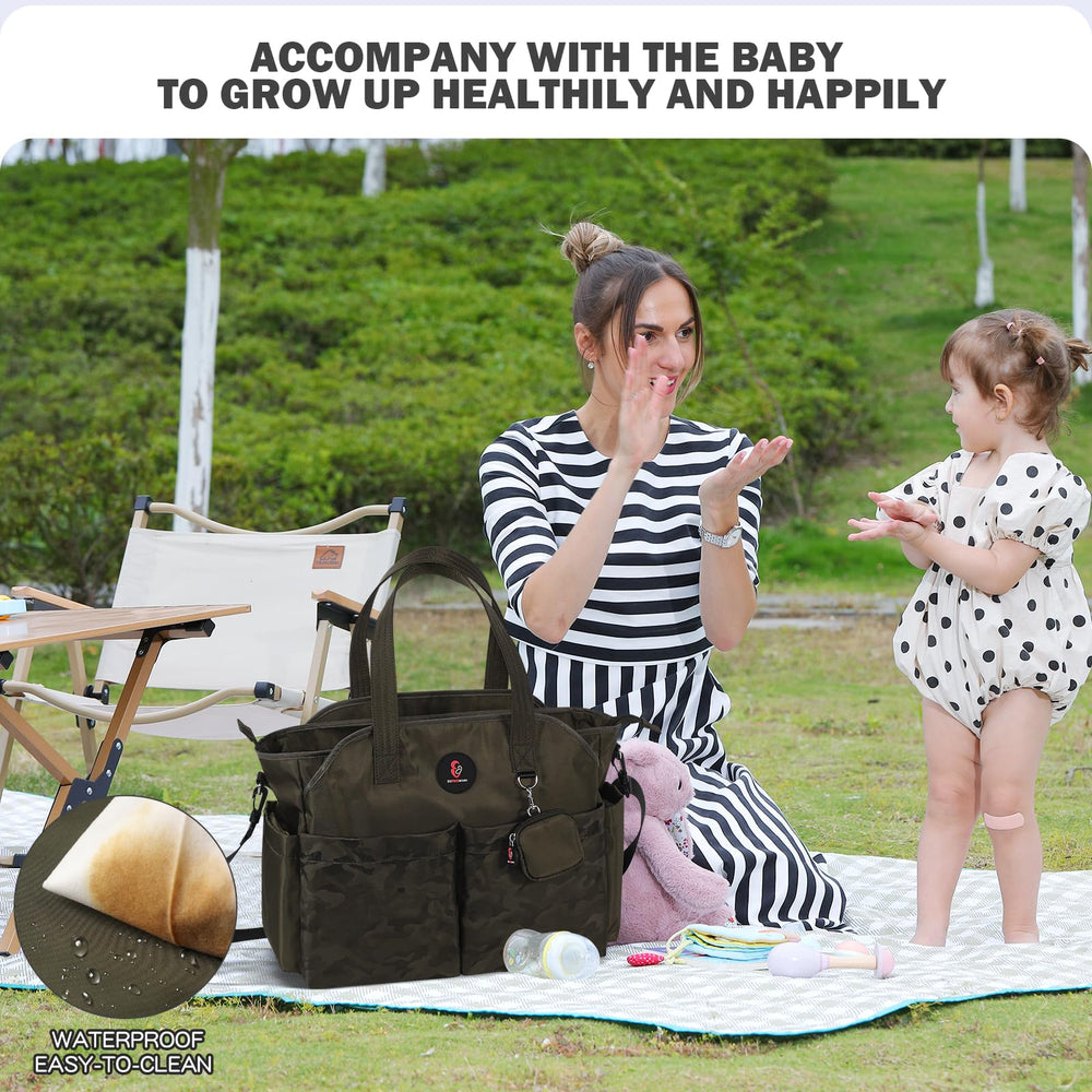 SUPROMOMI Diaper Tote twin-ready capacity supports twins or multiple kids.