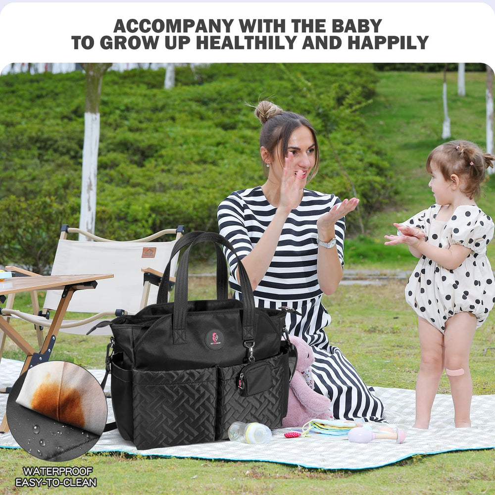 SUPROMOMI diaper tote twins-capacity design accommodates two kids' supplies