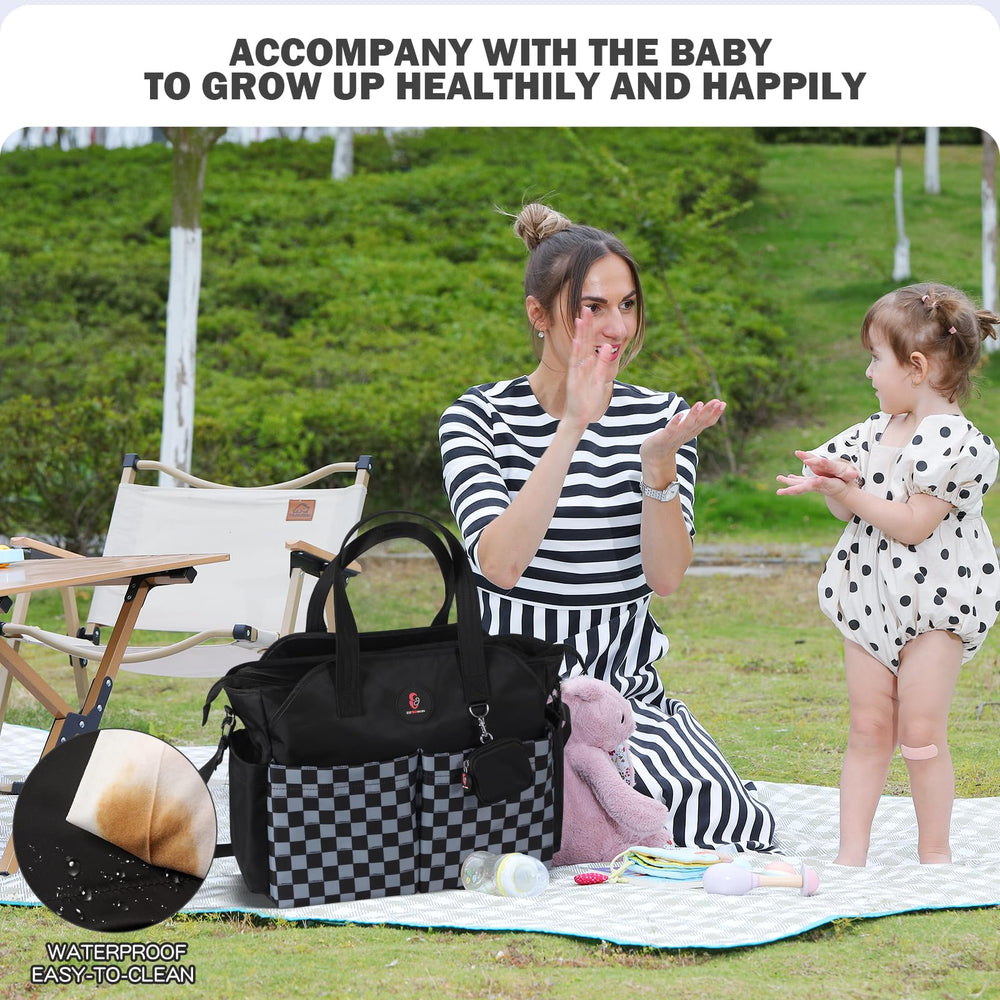 SUPROMOMI diaper tote designed for multi-child use keeps mom organized during trips.