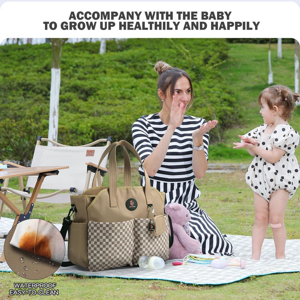 SUPROMOMI diaper bag tote detachable strap reduces shoulder strain
