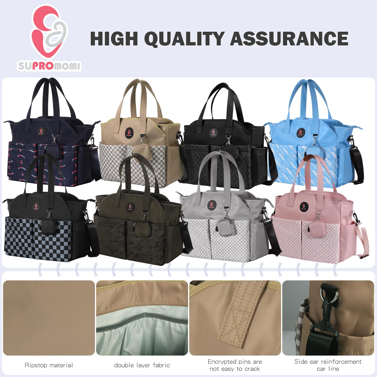 SUPROMOMI diaper bag tote gift-ready for baby showers