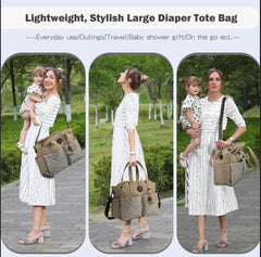 SUPROMOMI diaper bag tote interior pockets for organized essentials