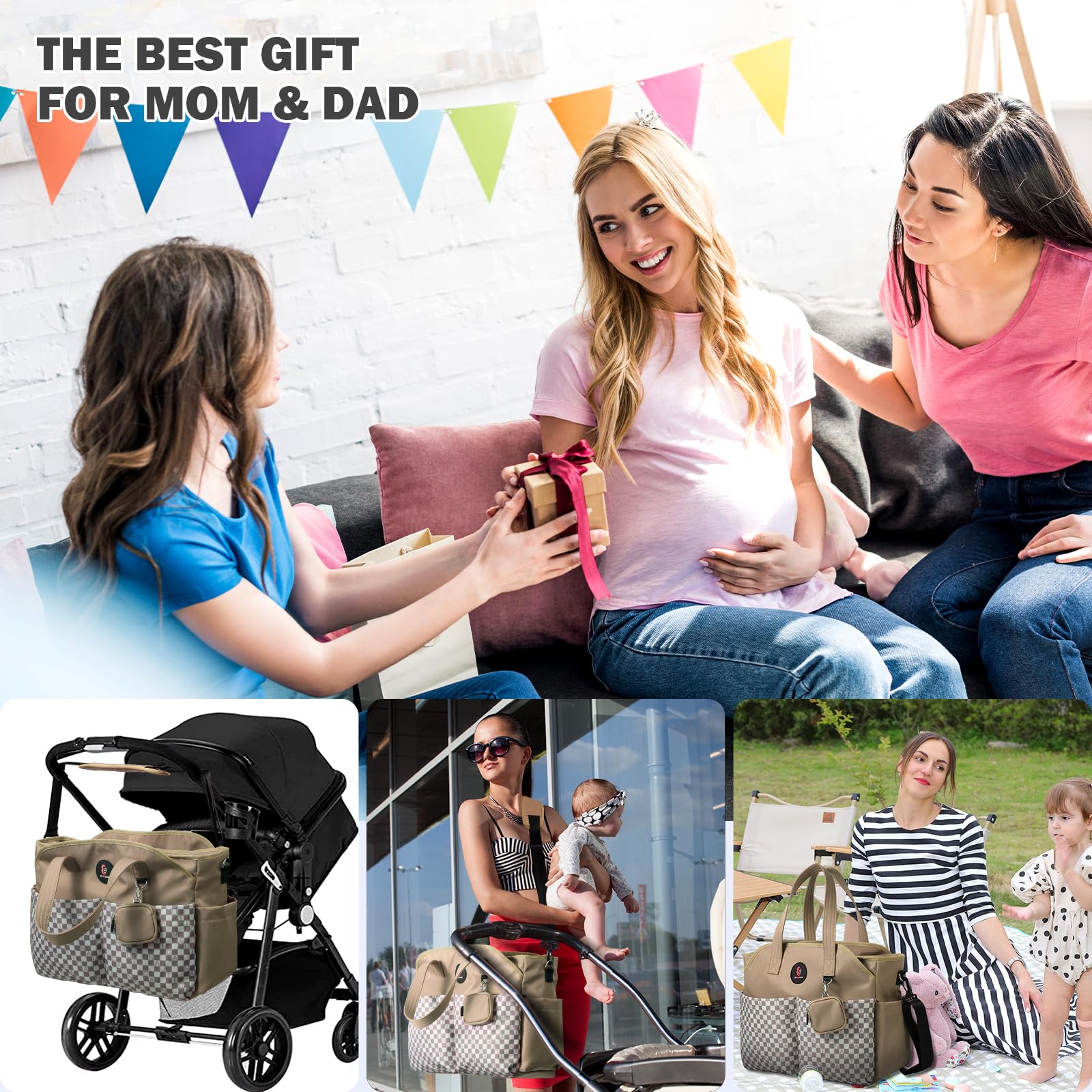SUPROMOMI diaper bag tote travel-ready for weekend trips