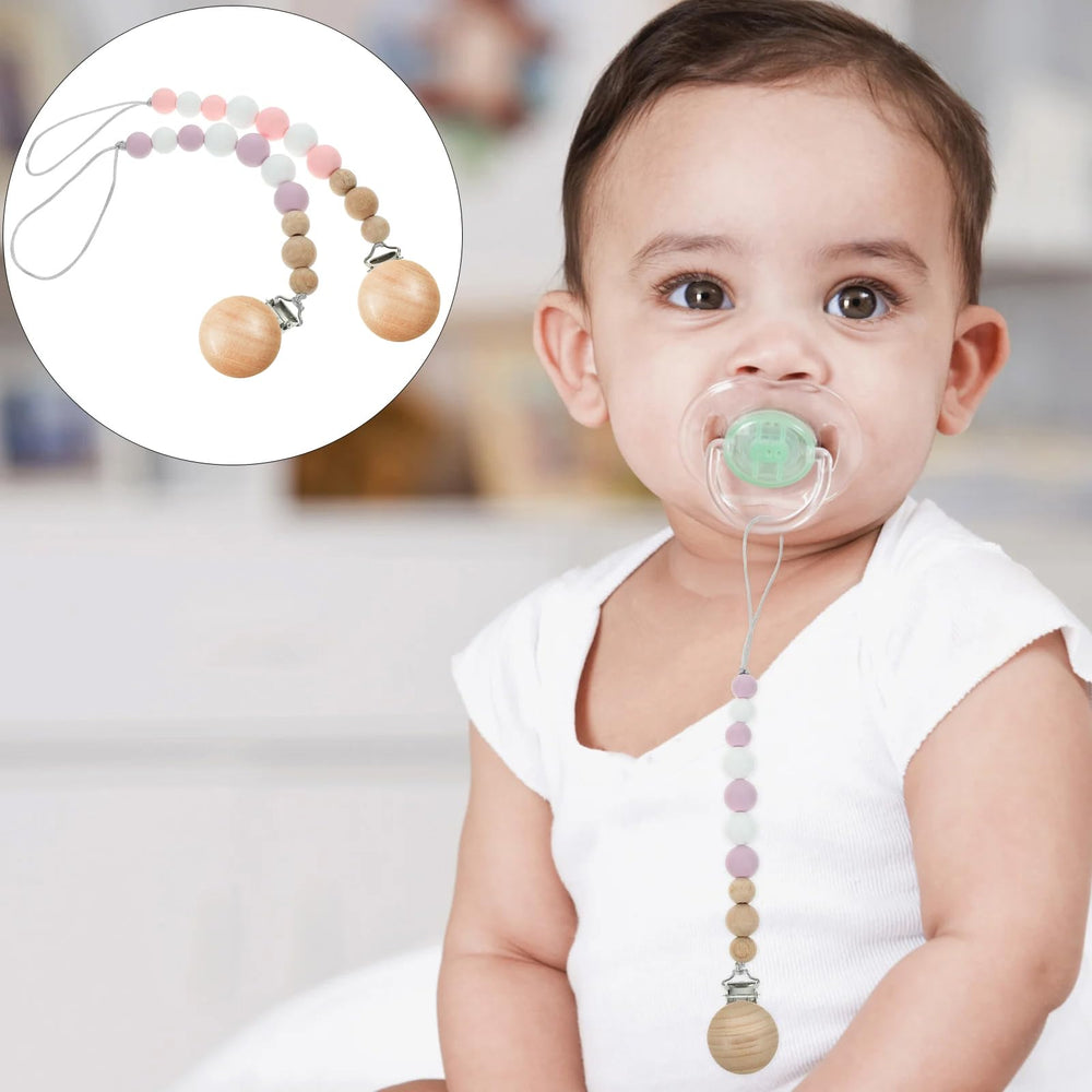 Suptizizkz wood pacifier clips small 1.26-inch diameter fits tiny outfits