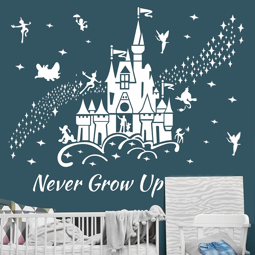 Supzone Castle Wall Sticker with castle drawing adds magical ambiance to nursery walls for imaginative play