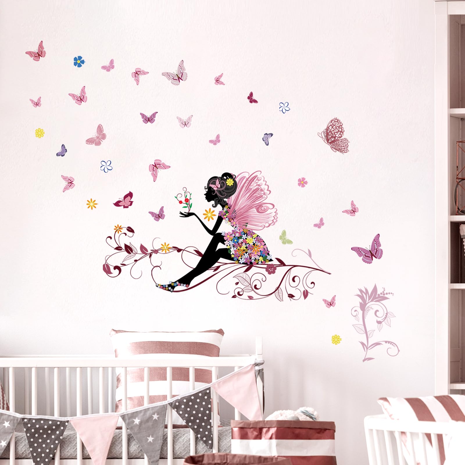 Supzone colorful butterflies wall art enhances playroom colors and mood