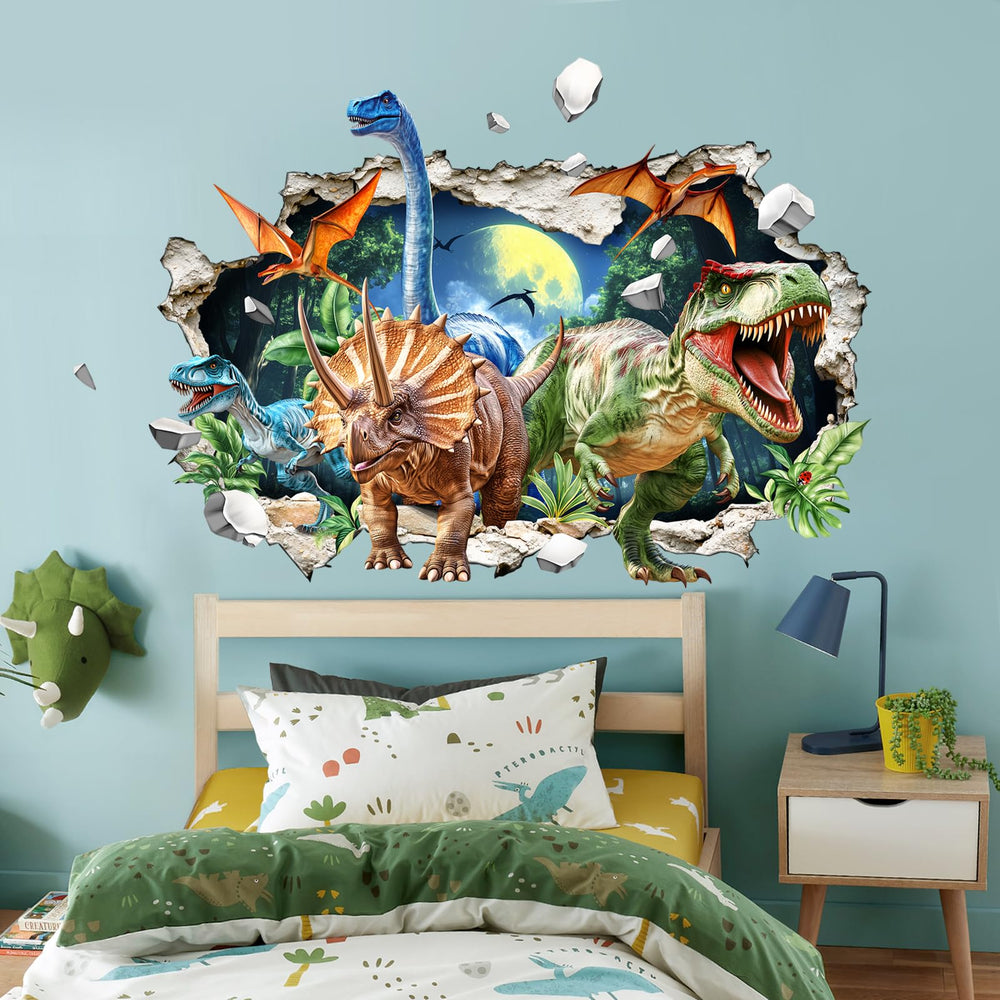 Supzone dino wall decal is easy to apply and removable without damage.