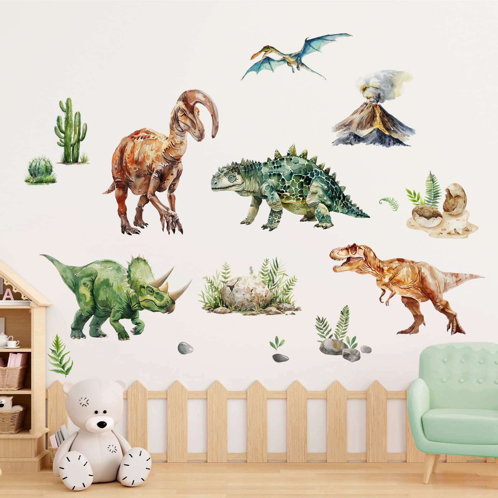 Supzone dinosaur wall decals kids room decor to energize play areas.