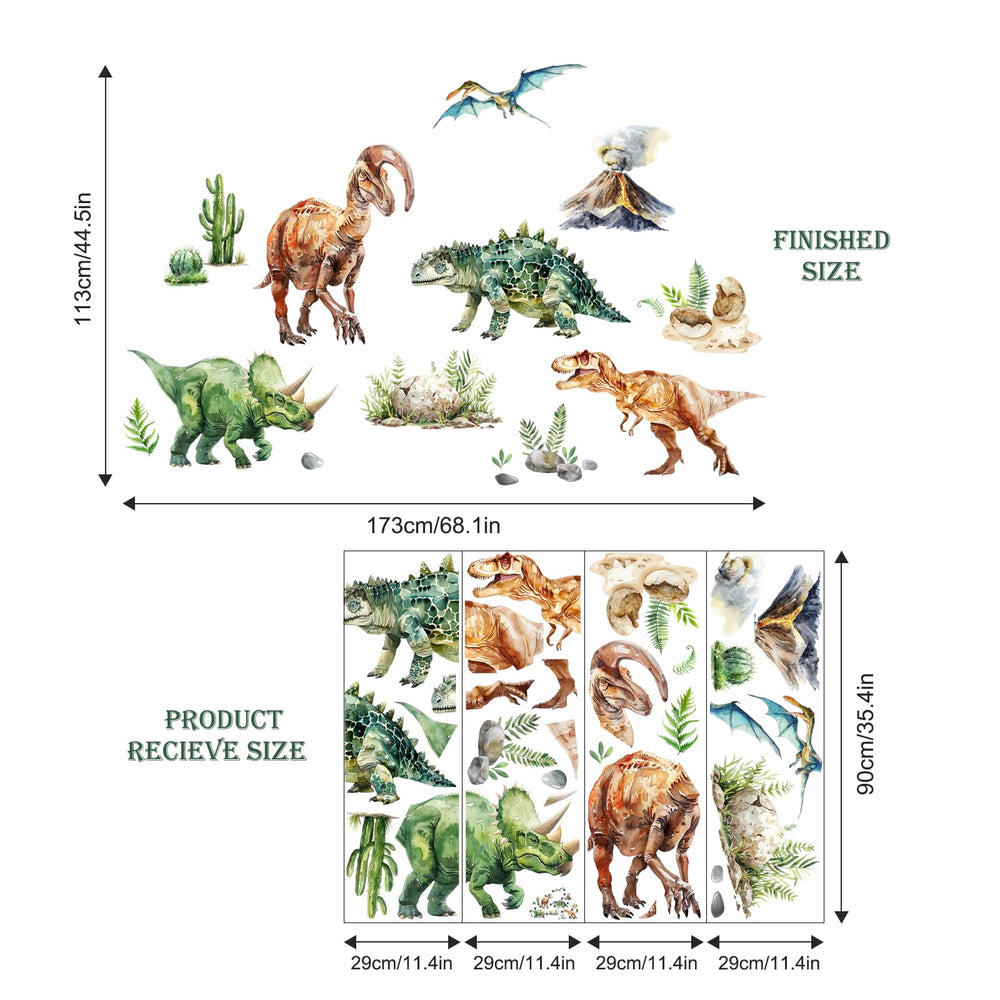 Supzone dinosaur wall decals wall mural diy for customizable home walls.