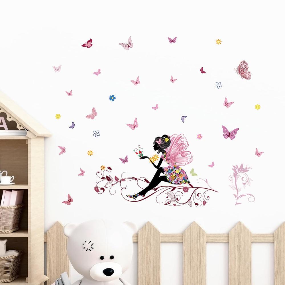 Supzone flower fairy dress detail brightens kid's room with floral whimsy