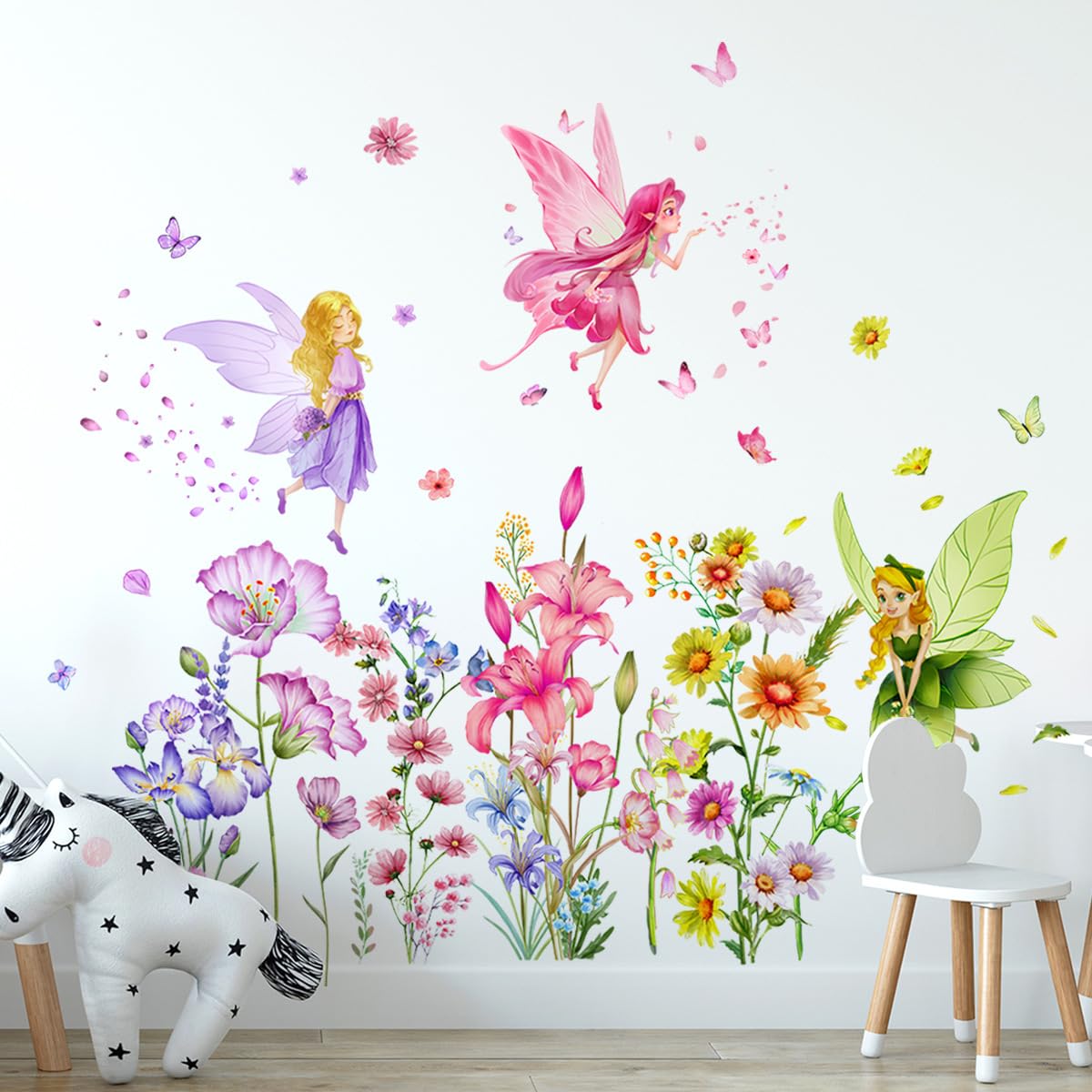 Supzone Flower Fairy wall stickers use die-cut vinyl for crisp edges
