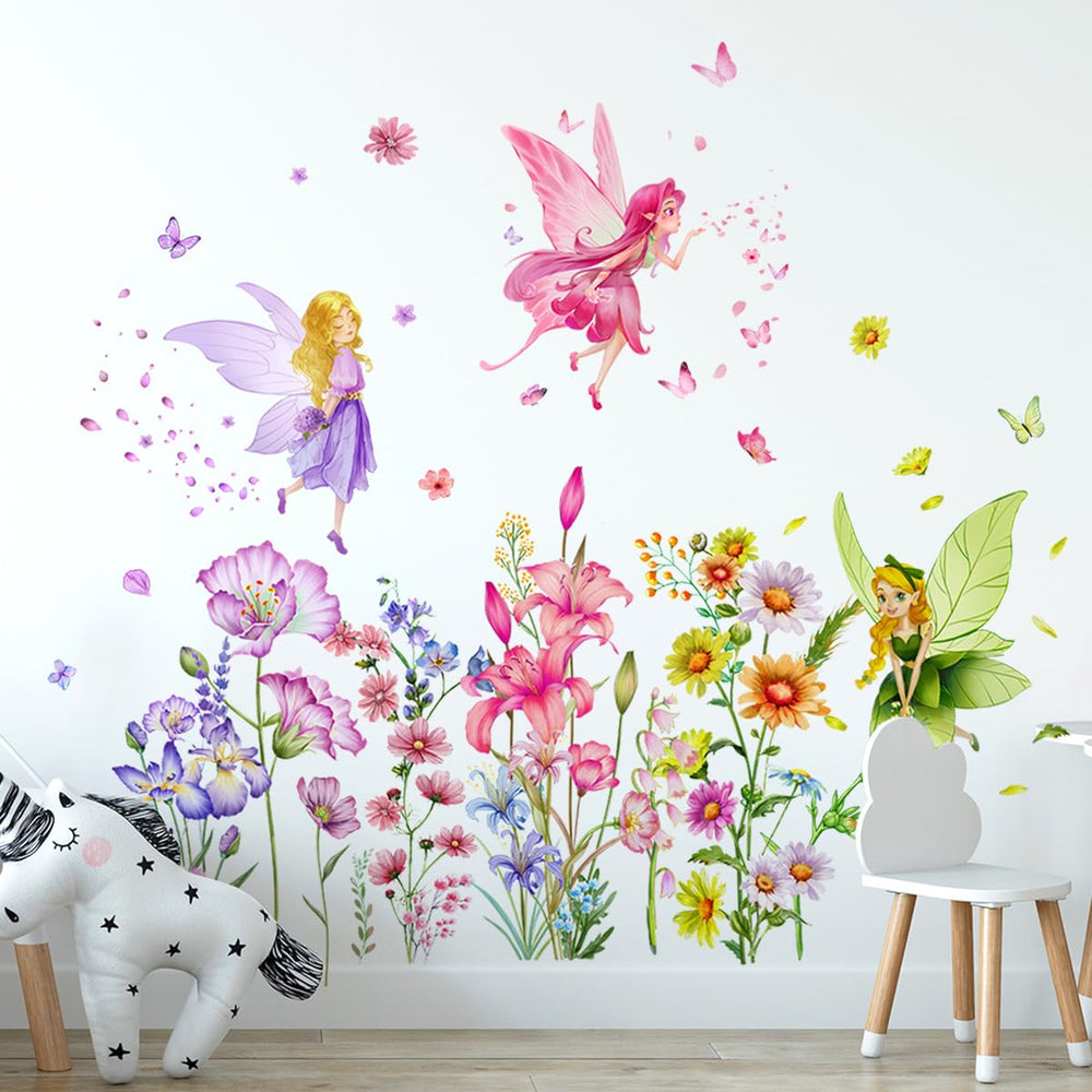 Supzone Flower Fairy wall stickers use die-cut vinyl for crisp edges