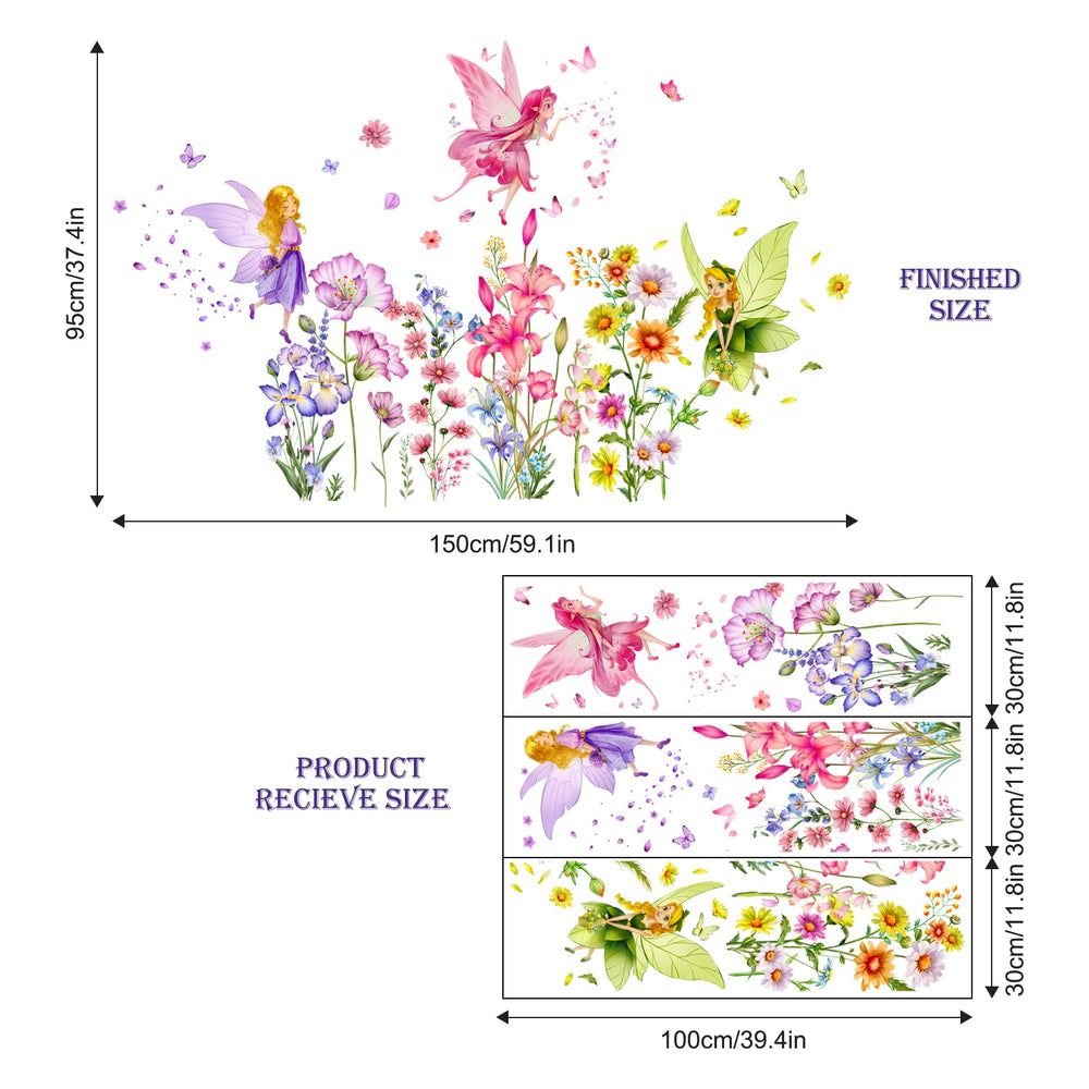 Supzone Flower Fairy wall decals remove easily without leaving residue