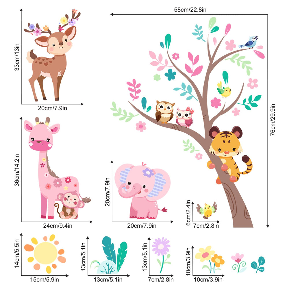 Supzone giraffe wall sticker adds height and playful charm to nursery walls.