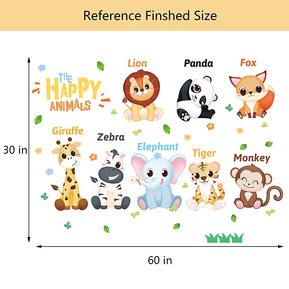 Supzone Jungle Animal wall decal fox adds curiosity and color.