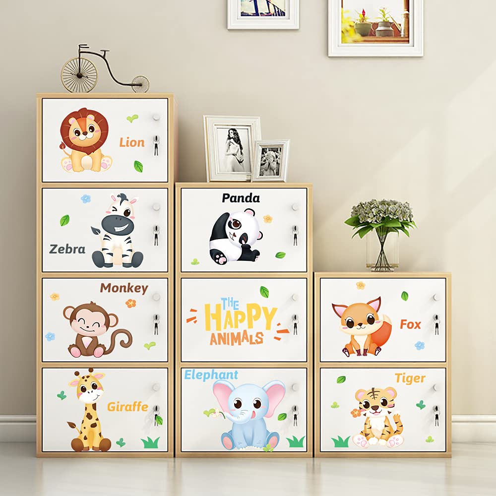 Supzone Jungle Animal wall decal giraffe brightens playroom walls with whimsy.