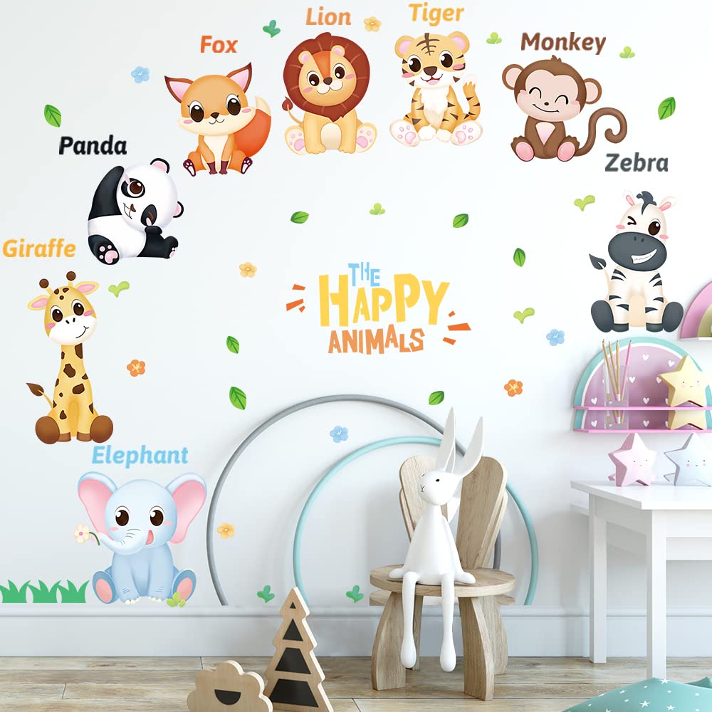 Supzone Jungle Animal wall decal lion adds bold focal point to bedrooms.