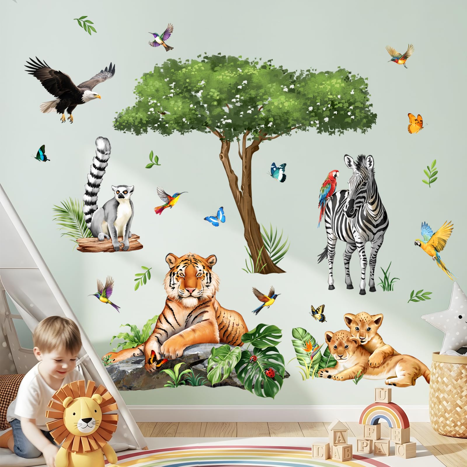 Supzone Jungle Safari leopard wall decal brings bold color and storytelling inspiration to nurseries