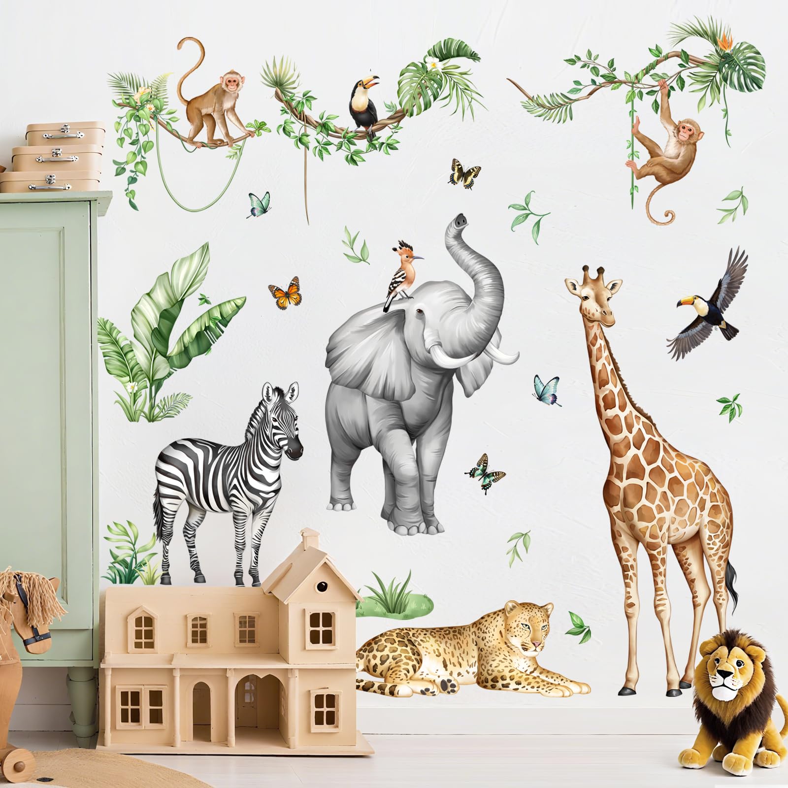 Supzone Jungle Safari playroom wall art blends color and adventure