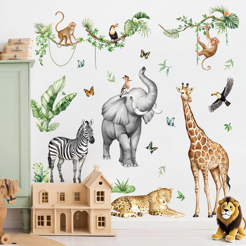 Supzone Jungle Safari playroom wall art blends color and adventure