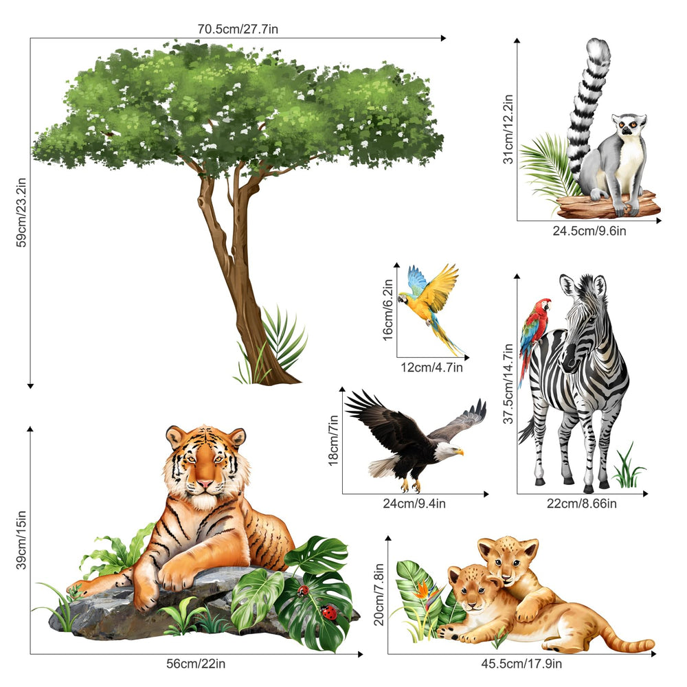 Supzone Jungle Safari zebra wall decal creates playful contrast and learning moments in playrooms