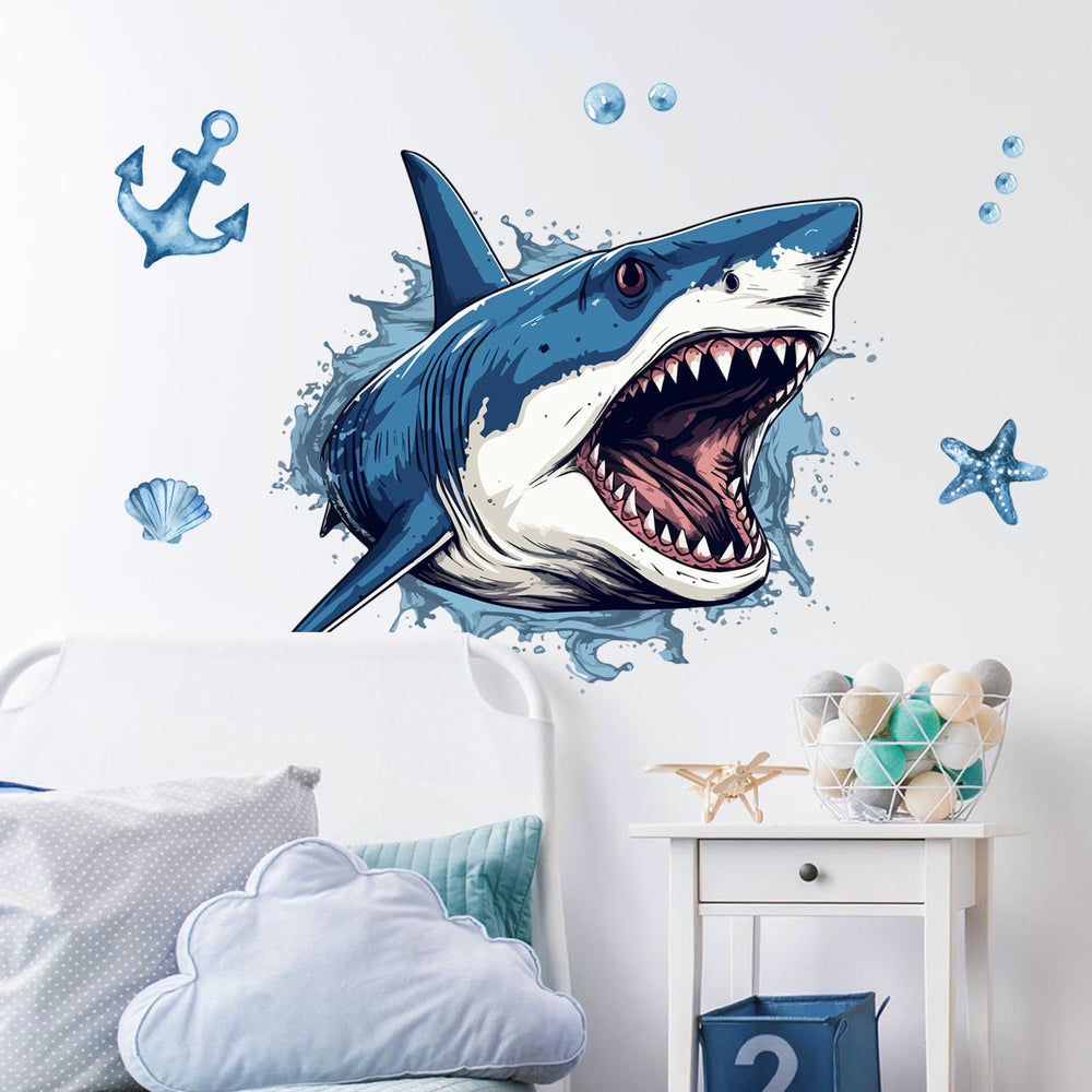 Supzone waterproof vinyl shark decal suitable for nurseries and classrooms