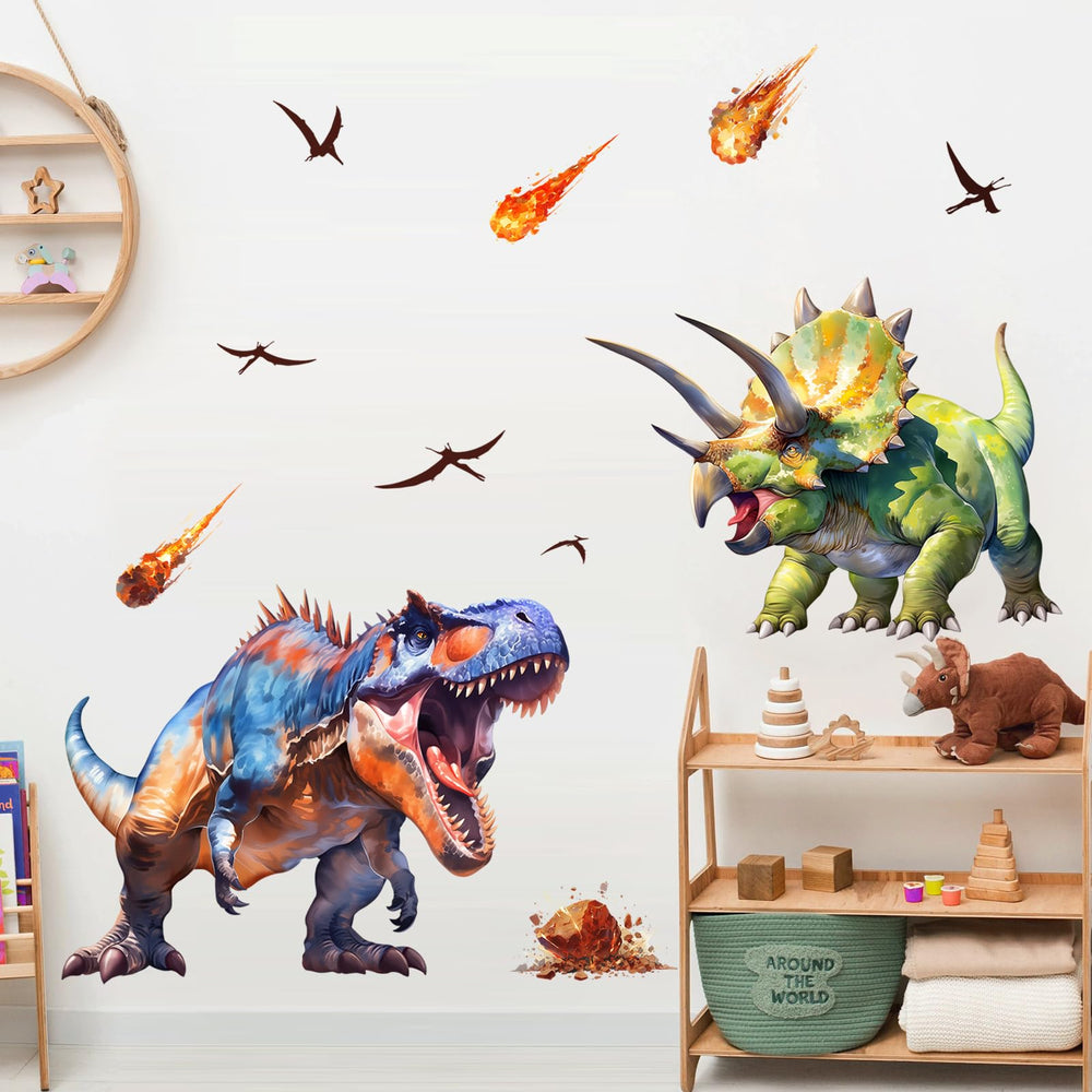 Supzone Triceratops wall decal adds playful prehistoric charm to nursery or playroom