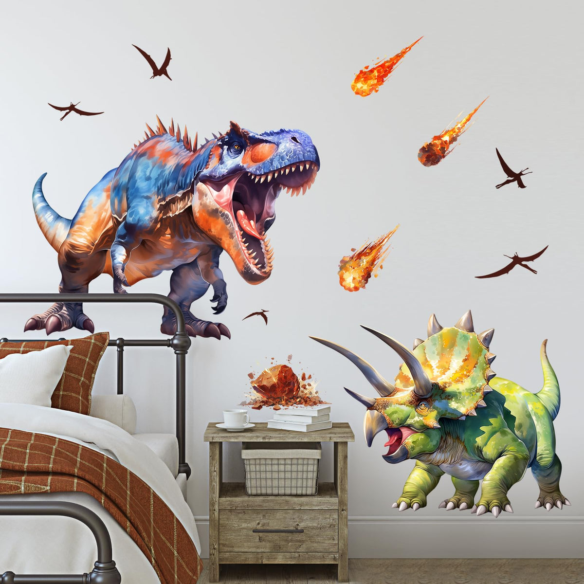 Supzone Tyrannosaurus Rex large wall decal creates a bold focal point in a kid's room
