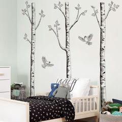 Supzone minimalist birch wall art ideal for modern home offices and living spaces.