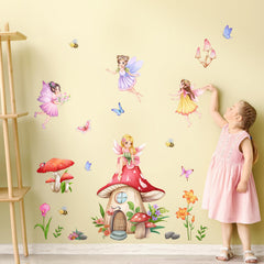 Supzone Mushroom House Wall Decal collection creates instant DIY room accents and playful scenery.