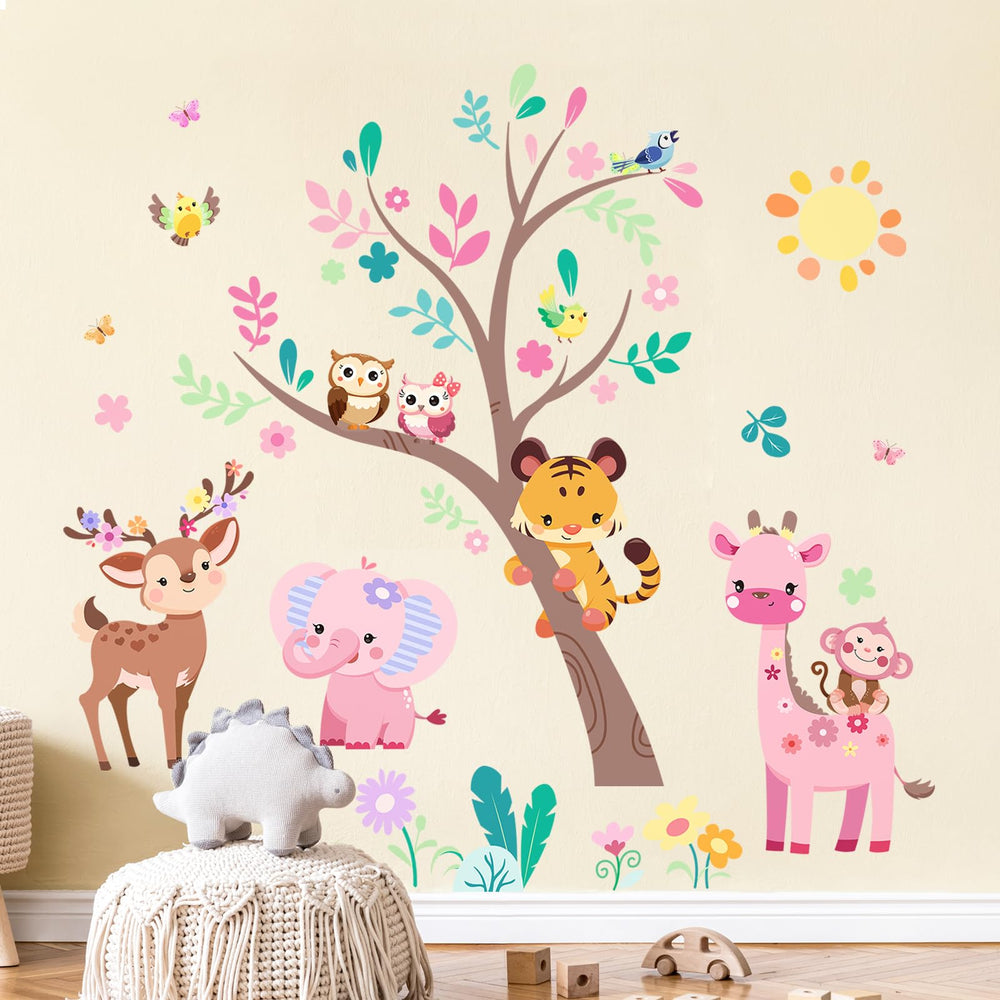 Supzone pink elephant wall sticker brightens play spaces and sparks imaginative play.