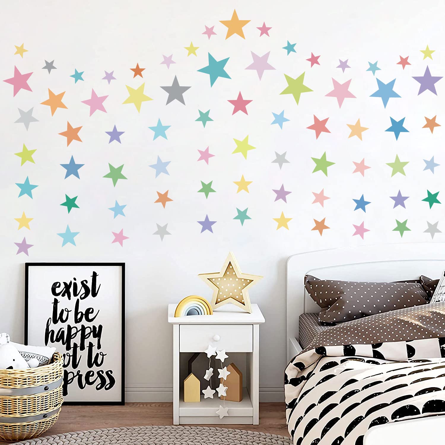 Supzone playroom wall stickers rainbow stars brighten kid spaces.
