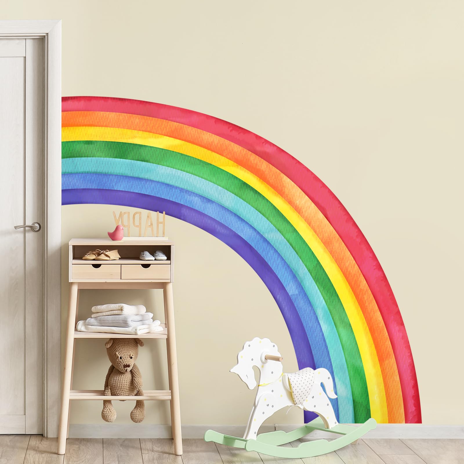 Supzone rainbow wall decals on smooth surfaces remove cleanly without residue.