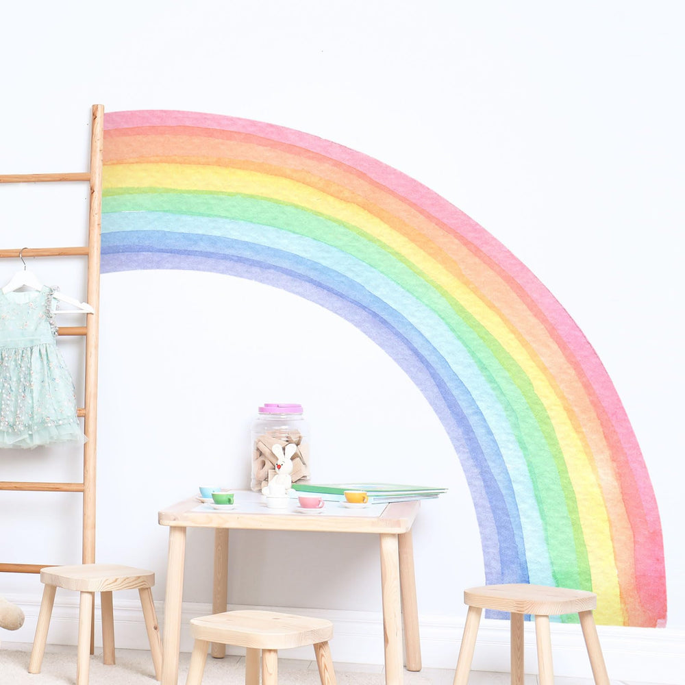 Supzone kids bedroom rainbow decal easy, removable decor for growing spaces.