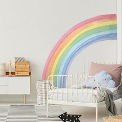 Supzone peel-stick rainbow wall decal quick, mess-free decorating for playrooms.