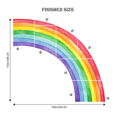 Supzone rainbow wall decals size guide highlights easy placement and dramatic coverage.