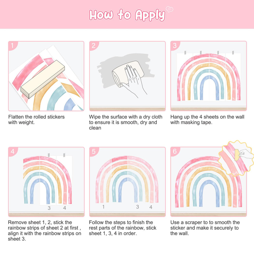 Supzone rainbow wall decor for girls' bedroom creates cheerful vibes