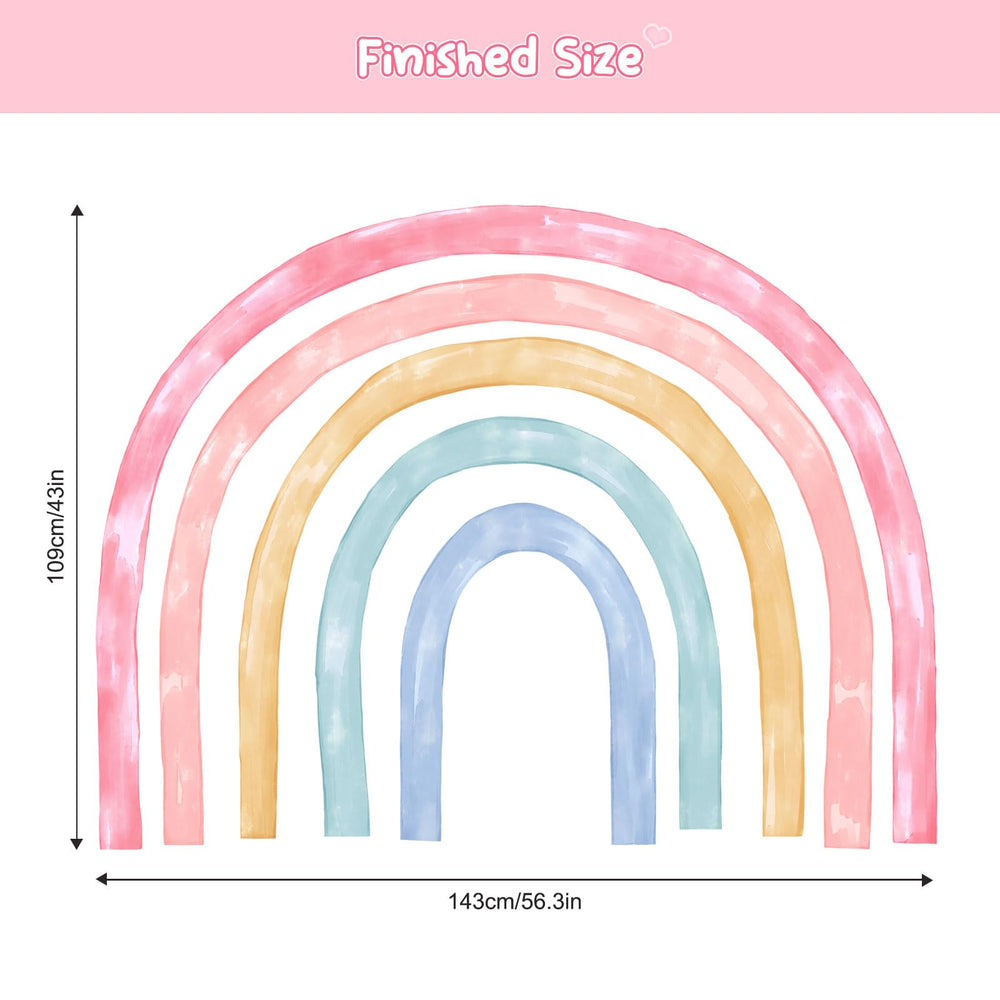 Supzone rainbow wall stickers four-sheet option for flexible arrangement