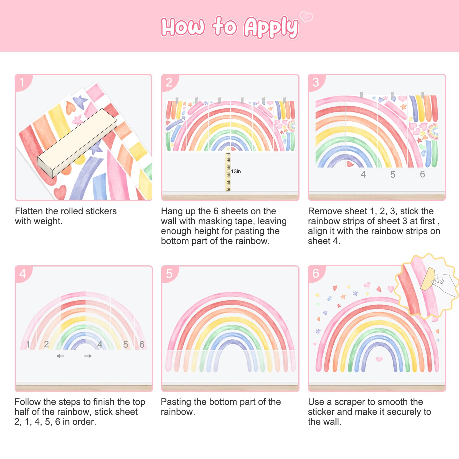 Supzone large-panel rainbow decals transform walls into a dramatic focal point