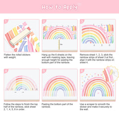 Supzone large-panel rainbow decals transform walls into a dramatic focal point