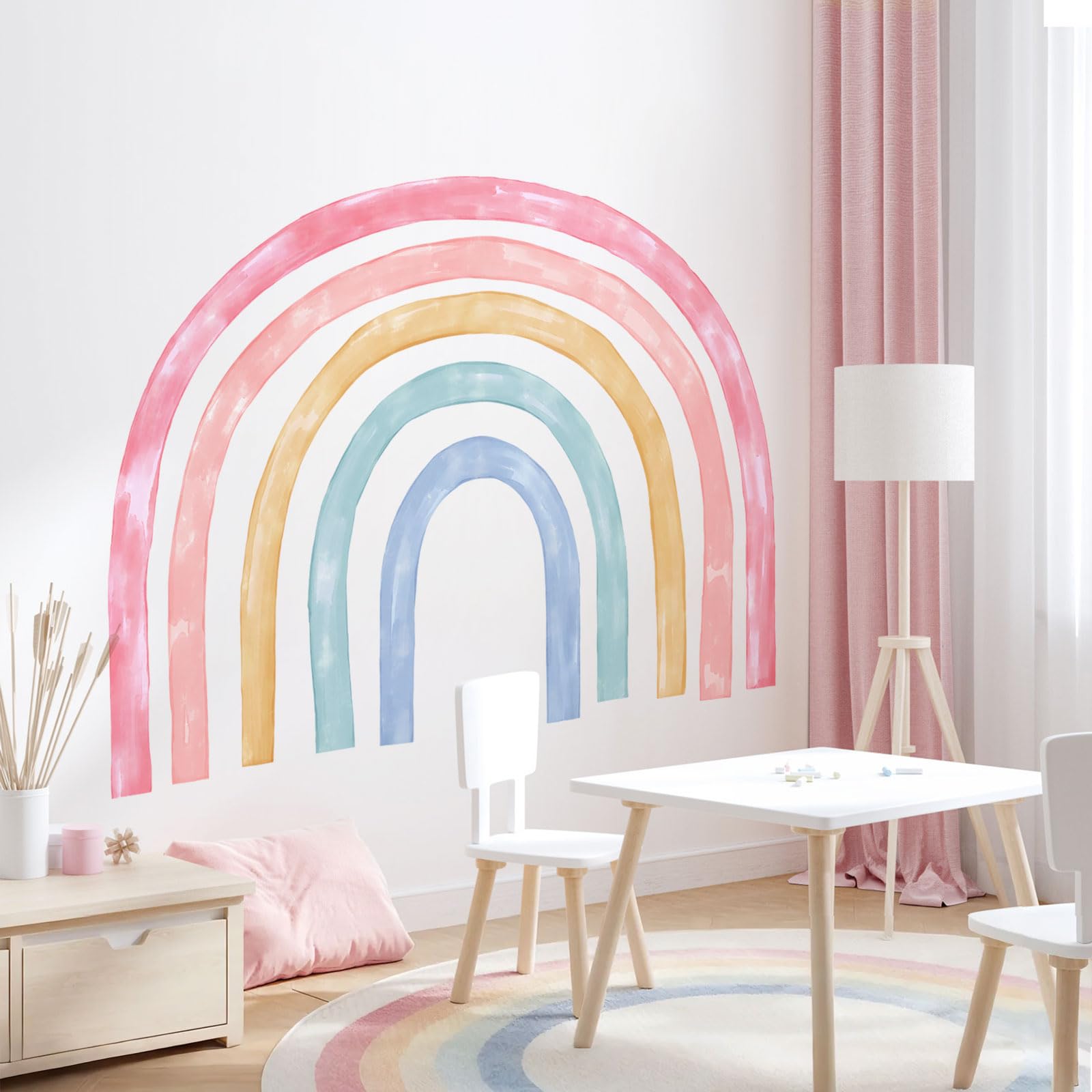 Supzone rainbow wall decals ideal for nurseries and playrooms