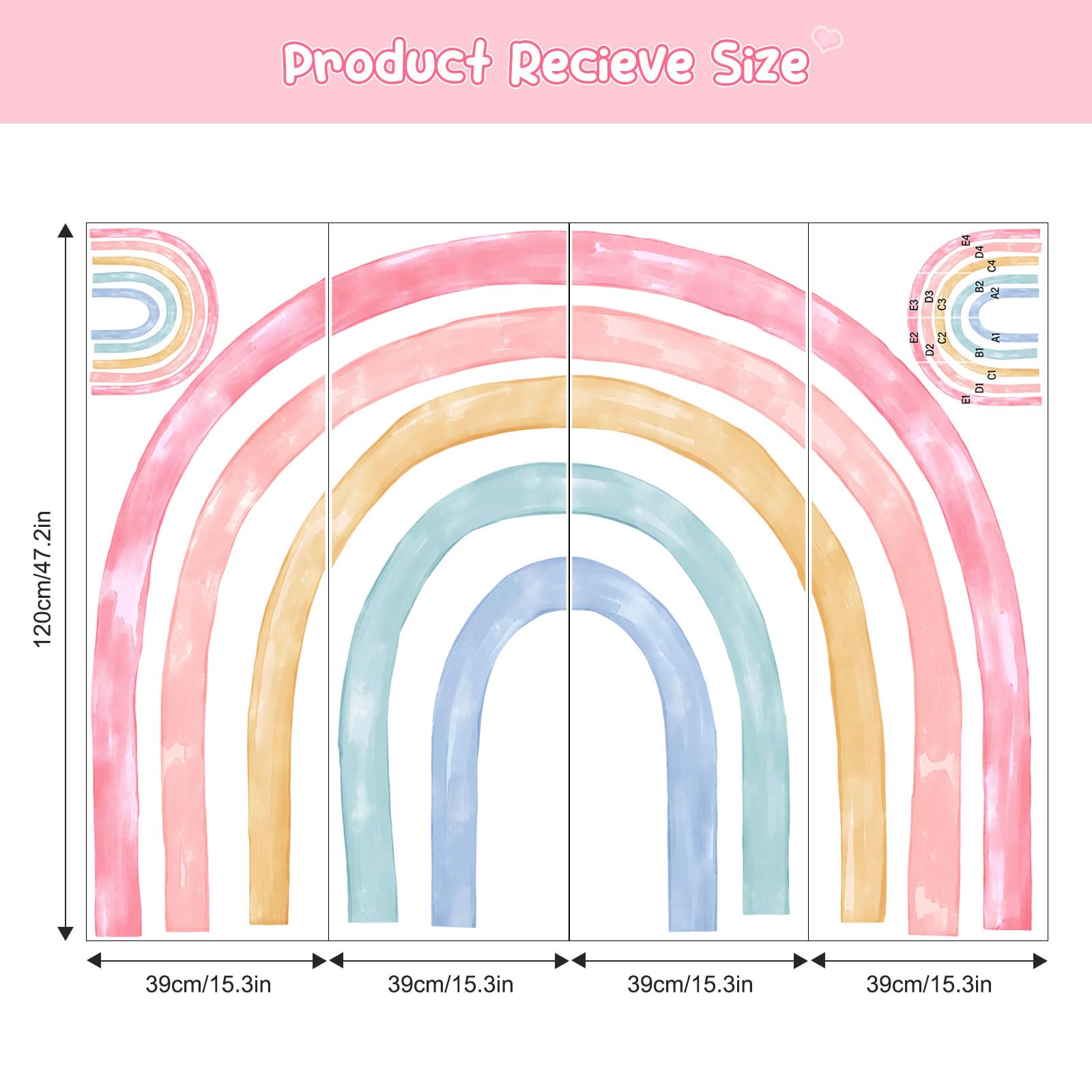 Supzone rainbow wall stickers remove cleanly without residue