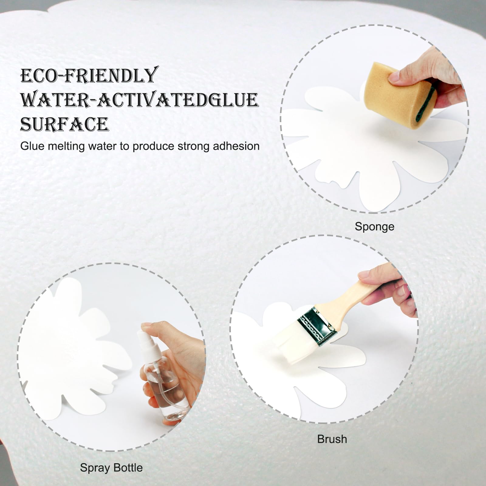 Supzone rainbow wall stickers removal uses water spray for clean peel-off