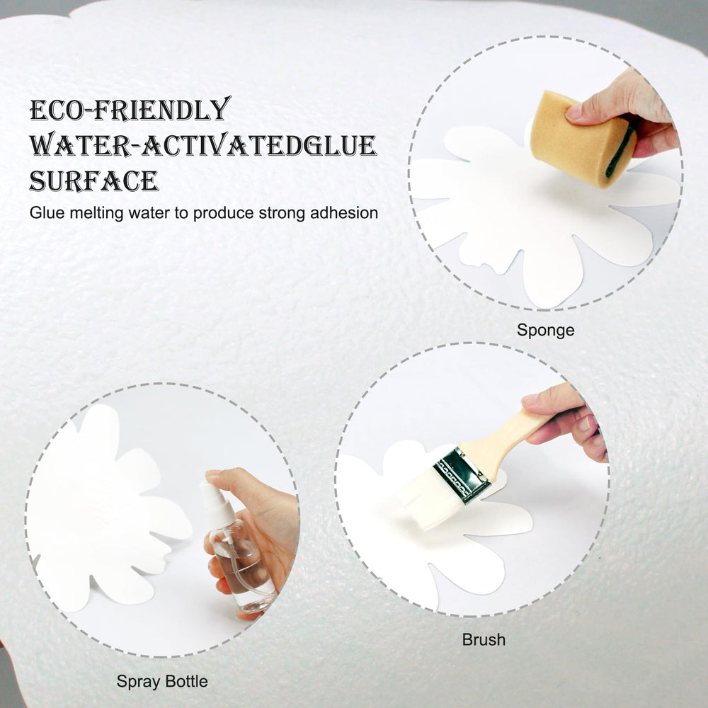Supzone rainbow wall stickers removal uses water spray for clean peel-off
