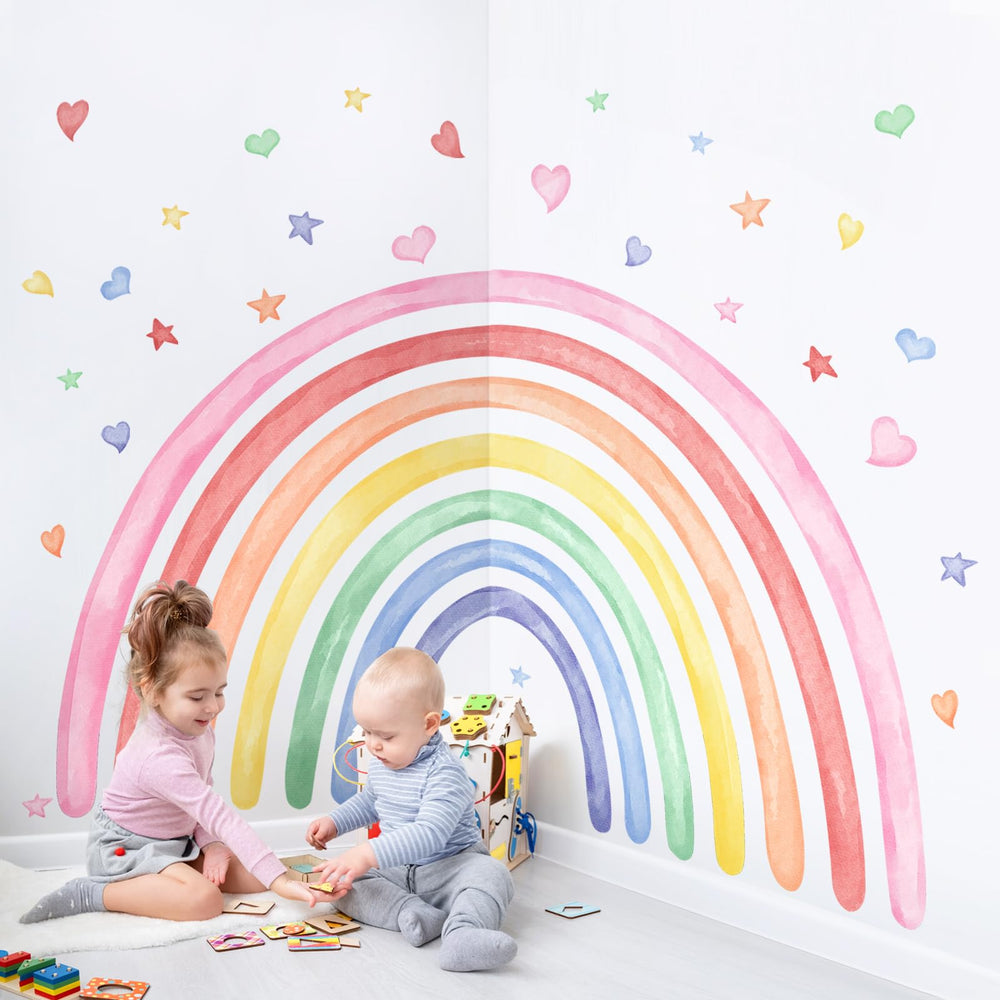 Supzone waterproof vinyl ensures durable, wipe-clean rainbow decor