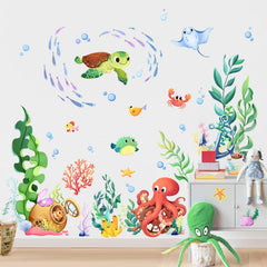Supzone Under The Sea ocean fish wall decals brighten nursery decor.