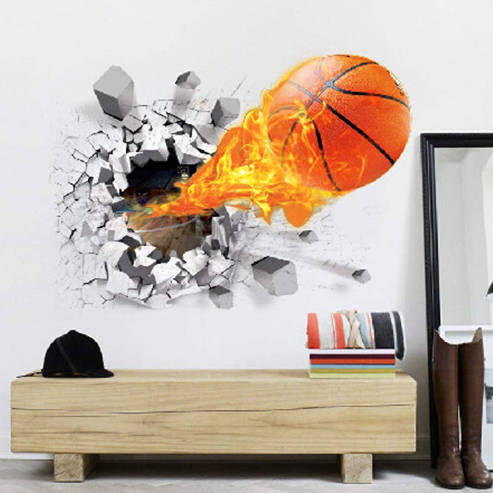 Supzone kid bedroom wall decal adds dynamic sports vibes