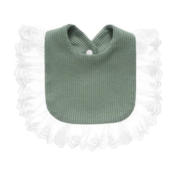 Surakey muslin bandana bib green close-up fabric texture for gentle absorption