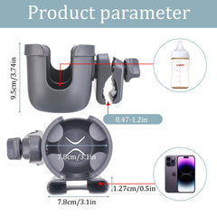 Suranew stroller cup holder non-slip surface keeps drinks steady on bumpy sidewalks.